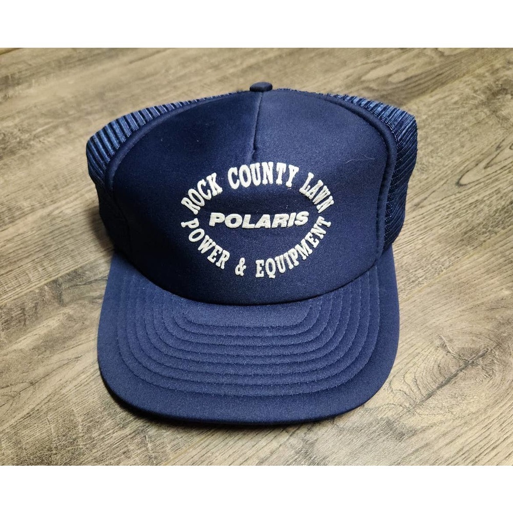 Vintage 80s Rock County Polaris Snapback Mesh Designer Awards Trucker Hat Cap